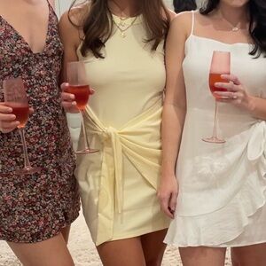 Yellow Wrap Mini Dress